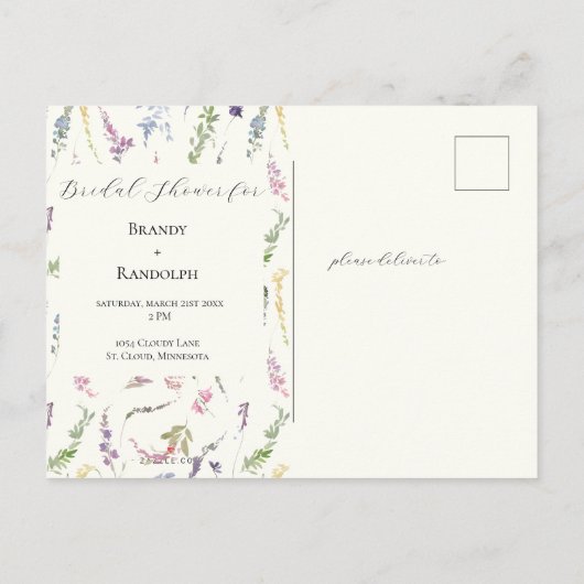 Vrijgezellenfeest Wildflower Arch aangepaste foto Uitnodiging Briefkaart (Achterkant)