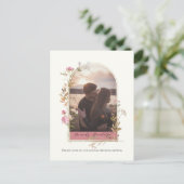 Vrijgezellenfeest Wildflower Arch aangepaste foto Uitnodiging Briefkaart (Staand voorkant)