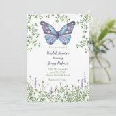 Vrijgezellenfeest Wildflower Blue Butterfly Greene Kaart (Staand voorkant)