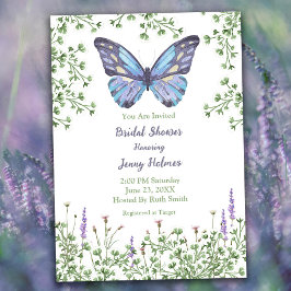 Vrijgezellenfeest Wildflower Blue Butterfly Greene Kaart