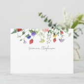 Vrijgezellenfeest Wildflower Dank u Bedankkaart (Staand voorkant)