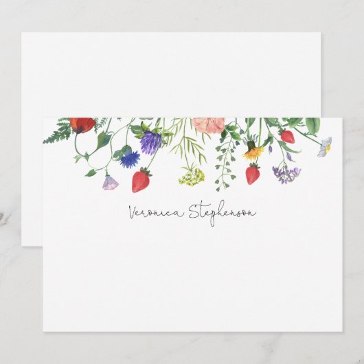 Vrijgezellenfeest Wildflower Dank u Bedankkaart (Voorkant / Achterkant)