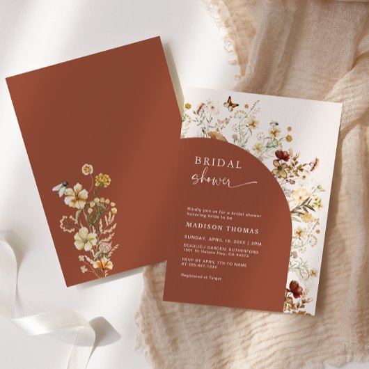 Vrijgezellenfeest Wildflower Terracotta Arch Kaart