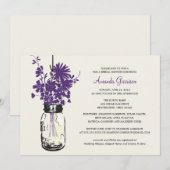 Vrijgezellenfeest Wildflowers & Mason Jar Kaart (Voorkant / Achterkant)