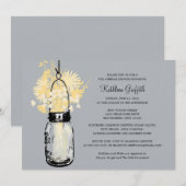 Vrijgezellenfeest Wildflowers & Mason Jar Kaart (Voorkant / Achterkant)