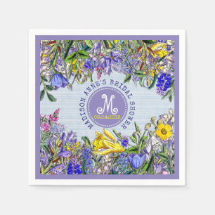 Vrijgezellenfeest Wildflowers Monogram  Bloemen Servetten