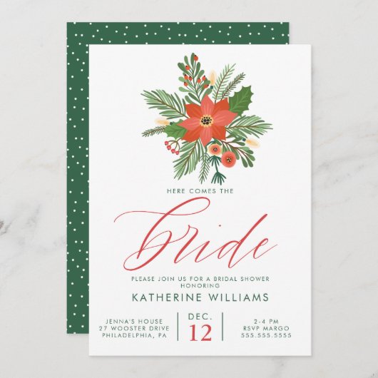 VRIJGEZELLENFEEST | Winter-kerstBouquet Kaart (Voorkant / Achterkant)