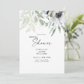 Vrijgezellenfeest Winter White Floral Botanical Kaart (Staand voorkant)