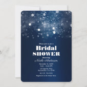 Vrijgezellenfeest winterblauwe mousserende lichten kaart (Voorkant)