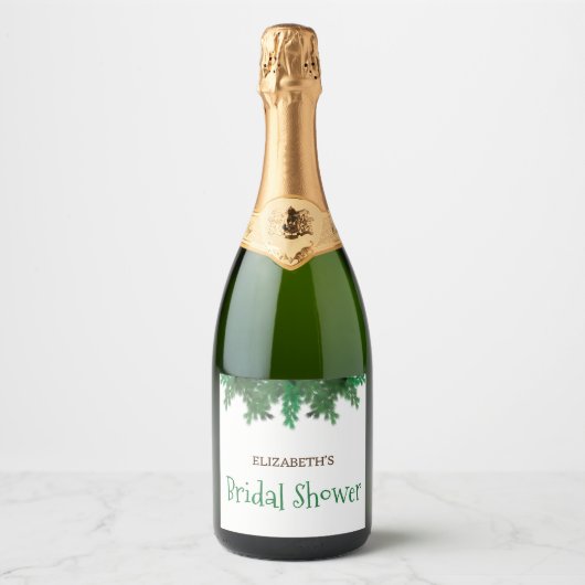 Vrijgezellenfeest winterboomtakken sparkling wijnetiket (Voorkant)