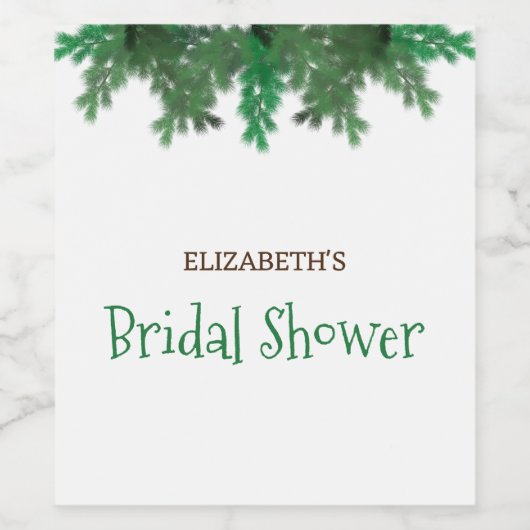 Vrijgezellenfeest winterboomtakken wijn etiket (Enkel label)