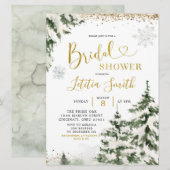 Vrijgezellenfeest winterbosnaaldbomen uitnodigen kaart (Voorkant / Achterkant)