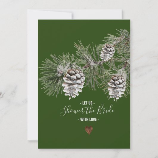 Vrijgezellenfeest winterpijn en pijnbomen kaart (Achterkant)