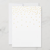 VRIJGEZELLENFEEST Wit & Goud Confetti Dot Invitati Kaart (Achterkant)