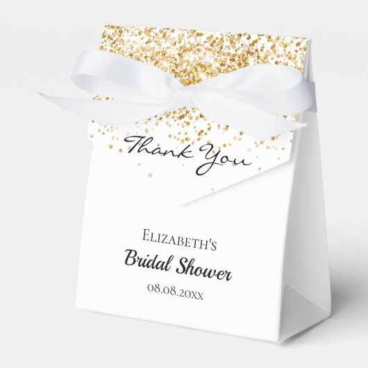 Vrijgezellenfeest wit goud glitter bedankt bedankdoosjes (Voorkant Zijde)