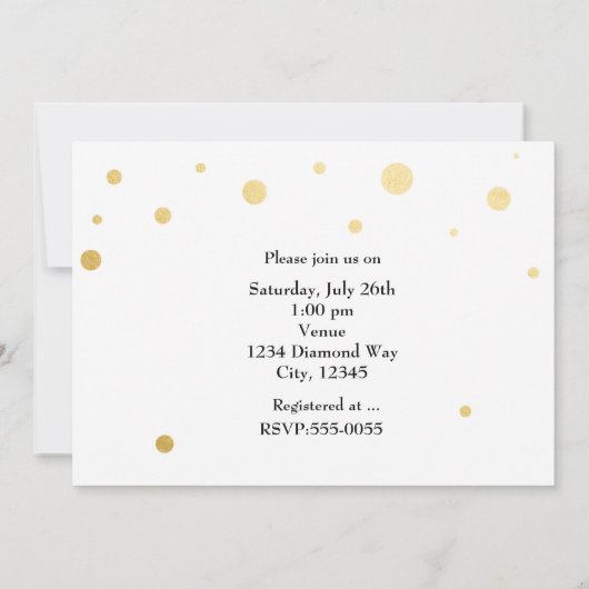 VRIJGEZELLENFEEST Wit Gouden Folie Moderne Kaart U (Achterkant)