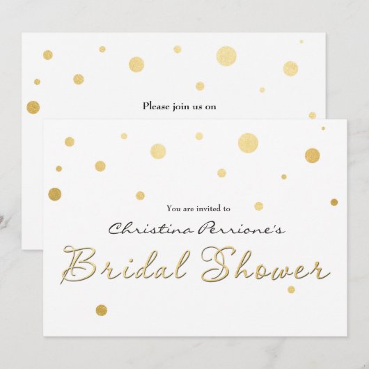 VRIJGEZELLENFEEST Wit Gouden Folie Moderne Kaart U (Voorkant / Achterkant)