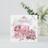 Vrijgezellenfeest Wit Roze Geschenken Bloemen Kaart (Staand voorkant)