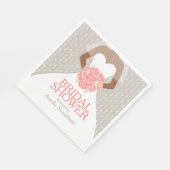 Vrijgezellenfeest wit trouwjurk koraal rozen servet (Hoek)