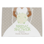 Vrijgezellenfeest wit trouwjurk wit rozen groot cadeauzakje (Voorkant)