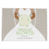 Vrijgezellenfeest wit trouwjurk wit rozen groot cadeauzakje (Achterkant)