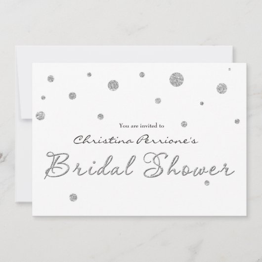 VRIJGEZELLENFEEST Wit Zilver Glitter Moderne Kaart (Voorkant)