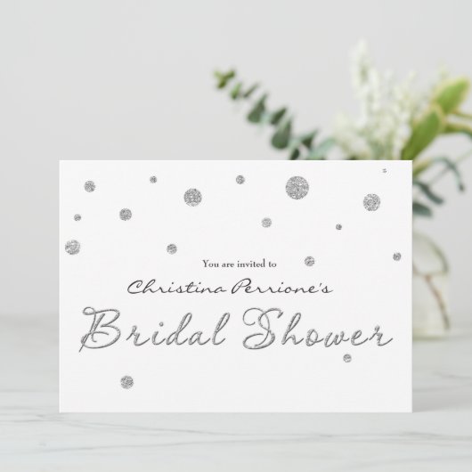 VRIJGEZELLENFEEST Wit Zilver Glitter Moderne Kaart (Staand voorkant)