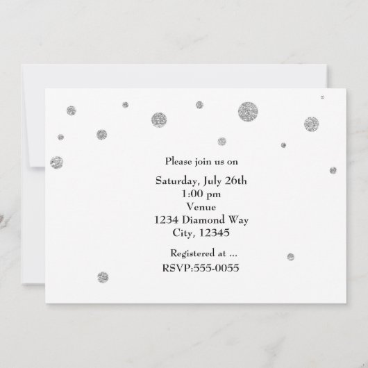 VRIJGEZELLENFEEST Wit Zilver Glitter Moderne Kaart (Achterkant)