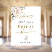 Vrijgezellenfeest witte bloemeneucalyptus welkom poster