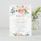 Vrijgezellenfeest Witte Blush Pink Peonies Kaart (Staand voorkant)