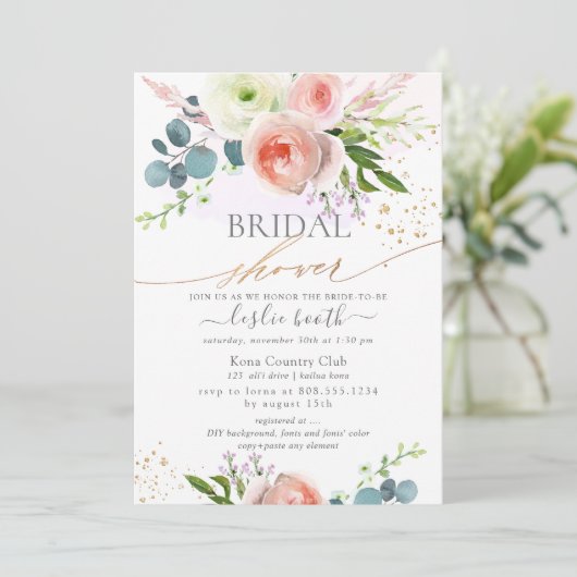 Vrijgezellenfeest Witte Blush Pink Peonies Kaart (Staand voorkant)