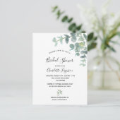 Vrijgezellenfeest witte eucalyptusbruine elegant briefkaart (Staand voorkant)