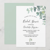 Vrijgezellenfeest witte eucalyptusbruine elegant kaart (Voorkant / Achterkant)