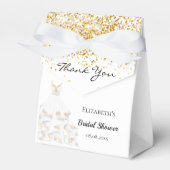 Vrijgezellenfeest witte glitter jurk bedankt bedankdoosjes (Voorkant Zijde)