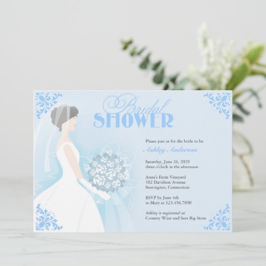 Vrijgezellenfeest witte jurk platte uitnodiging (Staand voorkant)