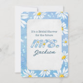 Vrijgezellenfeest witte madeliefjes op blauw kaart (Voorkant)