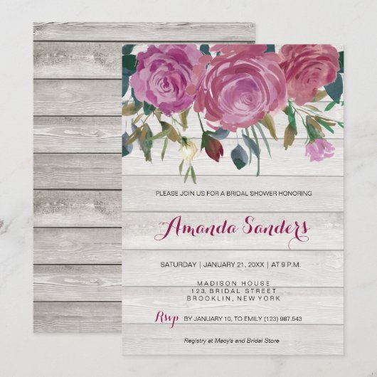 vrijgezellenfeest witte roos florale  kaart (Voorkant / Achterkant)