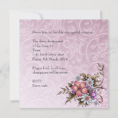 Vrijgezellenfeest Witte roze bloem Kaart (Achterkant)