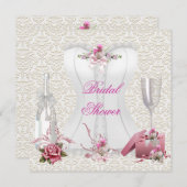  Vrijgezellenfeest Witte roze korset Kaart (Voorkant / Achterkant)