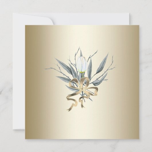 Vrijgezellenfeest, Witte Tulpen, Goud Kaart (Achterkant)