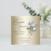 Vrijgezellenfeest witte tulpen met gouden uitnodig kaart (Staand voorkant)