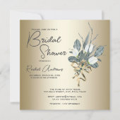 Vrijgezellenfeest witte tulpen met gouden uitnodig kaart (Voorkant)