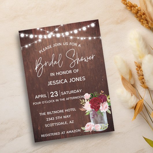 Vrijgezellenfeest Wood Burgundy Blush Pink Mason J Kaart