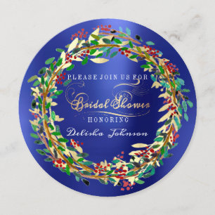 Vrijgezellenfeest Woodland Cobalt Floral Green Gol Kaart