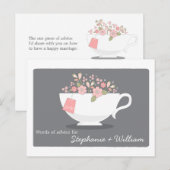 Vrijgezellenfeest Woorden van Kaart Floral Teacup (Voorkant / Achterkant)