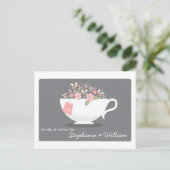 Vrijgezellenfeest Woorden van Kaart Floral Teacup (Staand voorkant)