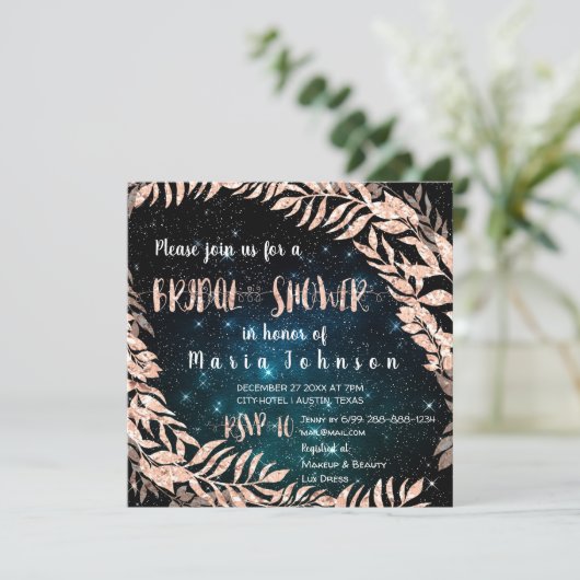 Vrijgezellenfeest Wreated Roos Gold Blue Sky Blauw Kaart (Staand voorkant)