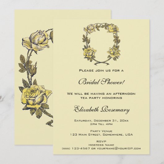  Vrijgezellenfeest, Yellow Garden Roos krans Kaart (Voorkant / Achterkant)