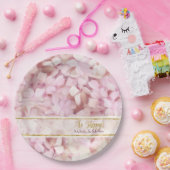 Vrijgezellenfeest Zacht Zomer Roze Hydrangea Glitt Papieren Bordje (Feest)