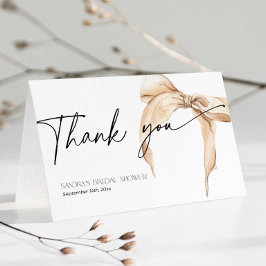 Vrijgezellenfeest Ze bindt de knoop neutraal beige Bedankkaart